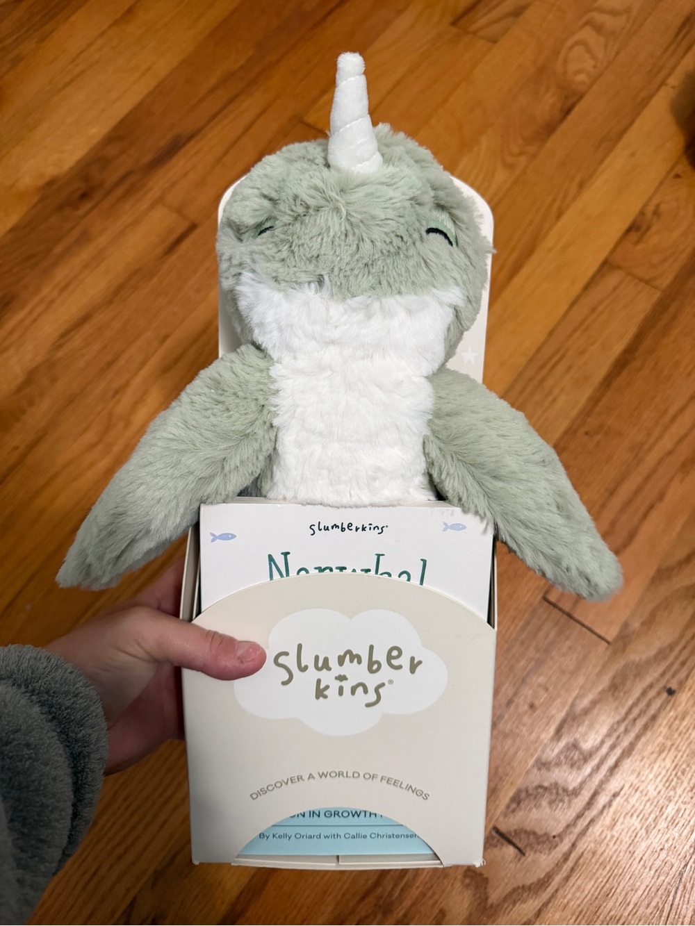 Slumberkins Green Narwhal Plush - Soft Cuddly Stuffed Animal